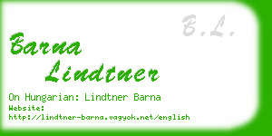 barna lindtner business card